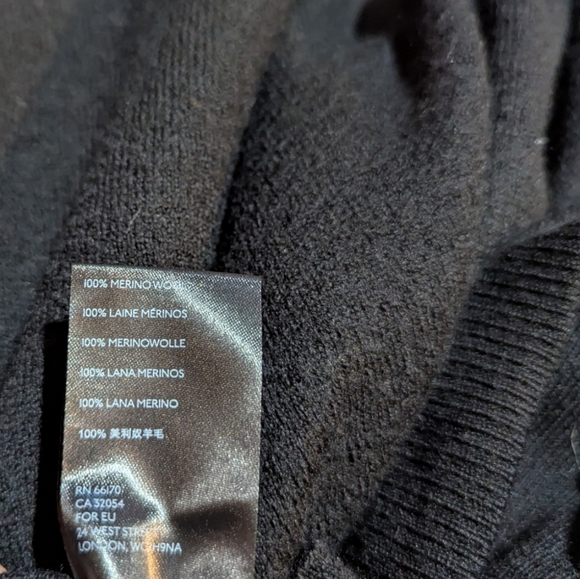 Anthropologie 100% Merino Wool Cropped Black Half Sleeve Sweater  Size XSP - Picture 5 of 6